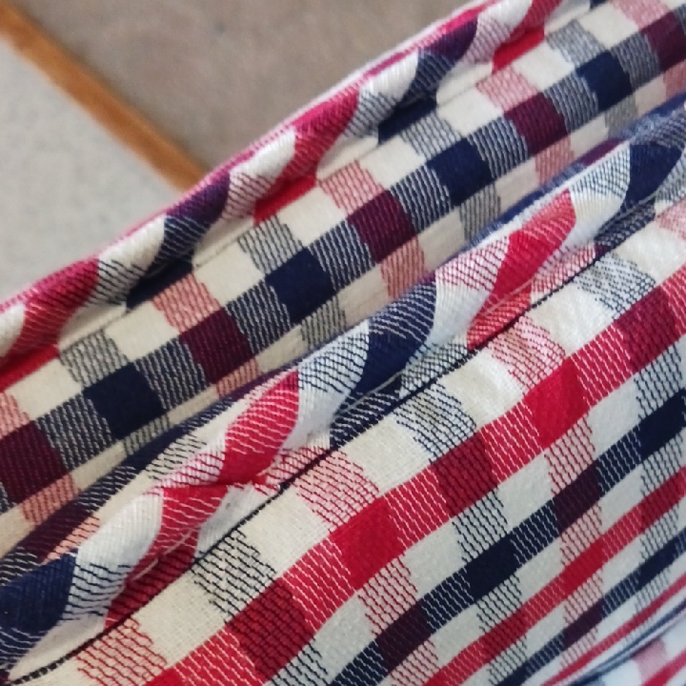 Cracker Barrel Gingham Rocker Cushion Set - Red, White, Blue - Picture 5 of 8